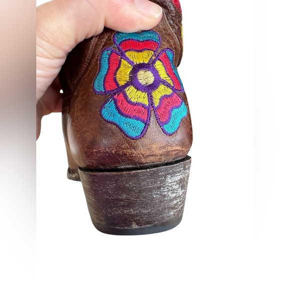 Old Gringo Embroidered love floral leather Brown western Cowboy Boots 8.5 - Picture 9 of 10